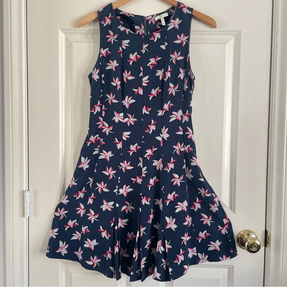 Joie Medina Navy and Pink Tropical Floral Mini Dress - Picture 2 of 10
